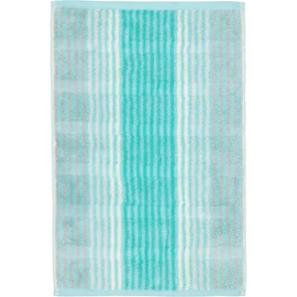 Cawö Home Hand Towels Noblesse Cashmere Stripes 1056 Mint - 14 Guest Towels 30 x 50 cm