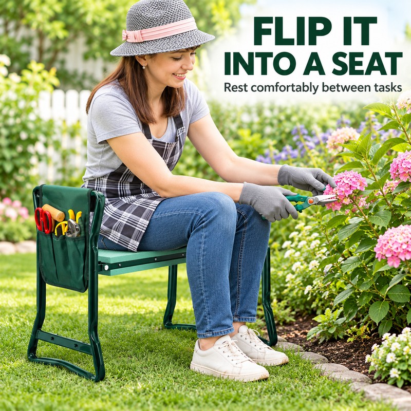 Heavy Duty Folding Garden Kneeler and Seat, 331 lb Steel