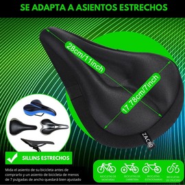 Hirola Cojín de Asiento de Bicicleta, Funda Acolchada de Gel para Asiento de Bicicleta, Asiento de Bicicleta Extra Suave para Ciclismo, Bicicleta de Montaña Carretera Spinning y Ciclismo al Aire Libre