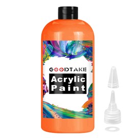 GOODTAKE Orange Acrylic Paint, Art Craft Paint for Art Supplies, Paint for Canvas, Rocks, Wood, Fabric and Ceramic, Non Toxic Paint for Artists, Students, Beginners (Orange, 7 Fl Oz)