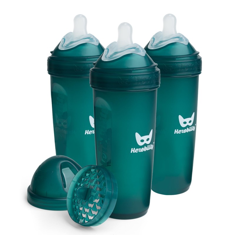 Herobility Double Anti-Colic Baby Bottles – 12 fl oz/340ml –