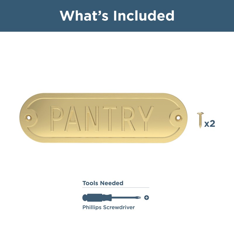 Franklin Brass Derby Pantry Door Sign Metal Interior Door Plaque