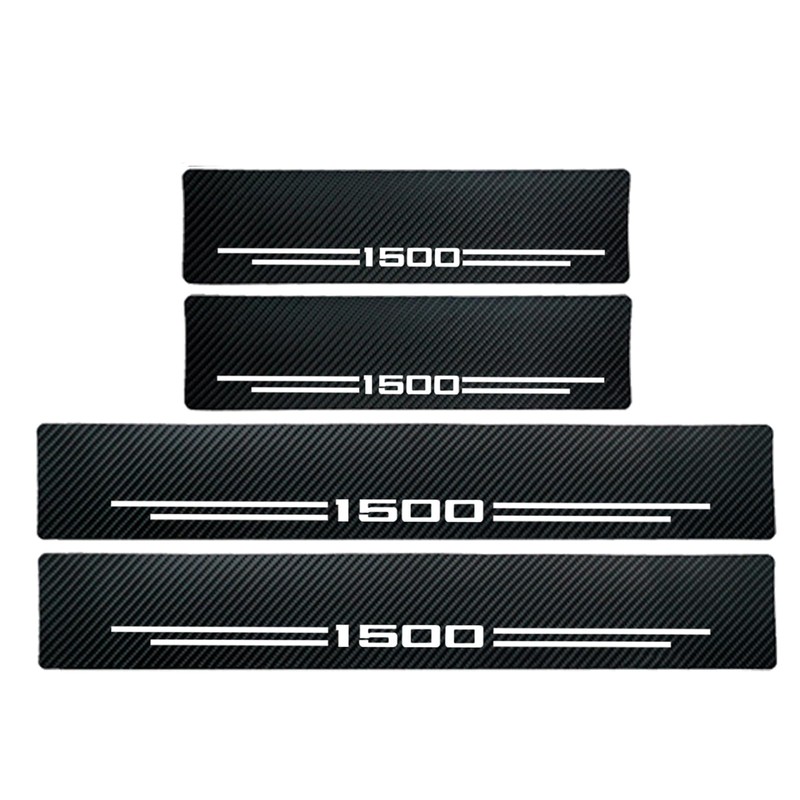 4 Pcs Carbon Fiber Car Door Sill Scuff Plate Auto