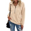 PRETTYGARDEN Women's Casual Long Sleeve Lapel Zipper Sweatshirt Drawstring Loose