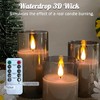 LEDHOLYT Rechargeable Flameless Candle, Flashing LED Pillar Real Wax Candle