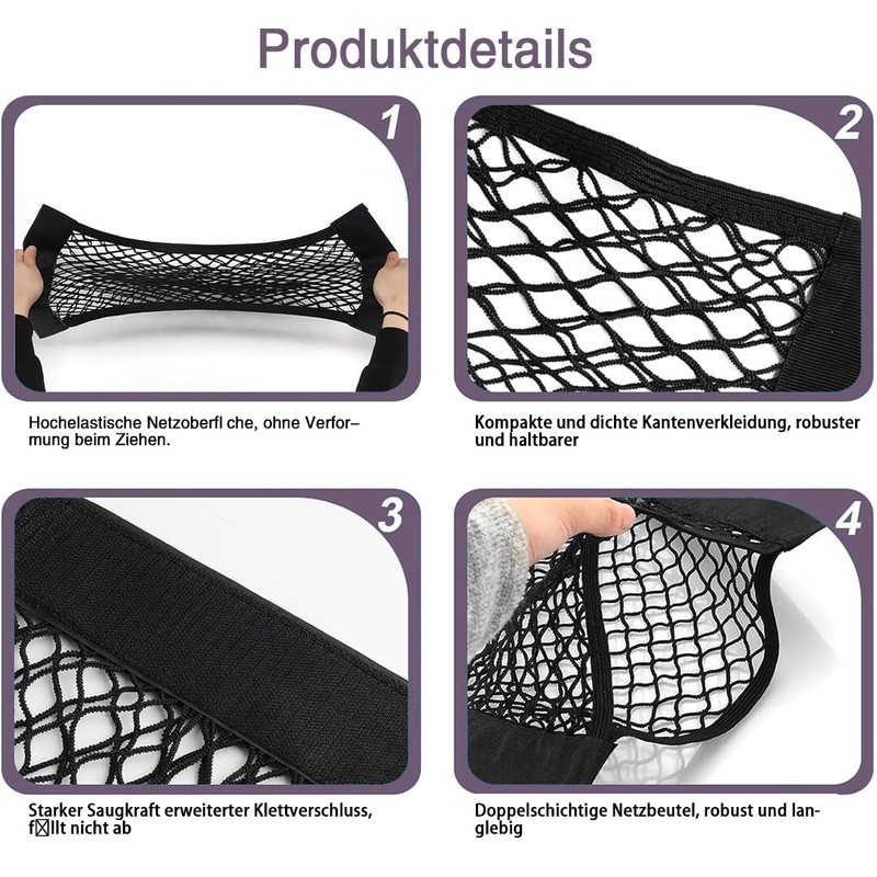 4 Stücke Gepäcknetz Auto, Auto Aufbewahrungsnetzv, Gepäcknetz Erstreckt, Wohnmobil Kofferraum