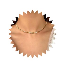 Cybche Boho Strass Halskette Choker Gold Winzige Herz Station Halskette Vintage Hohlen Liebe Herz Halskette Cz Herz Kurze Kette Halskette Kubischer Zirkoniumdioxid Choker Halskette Schmuck Für Frauen