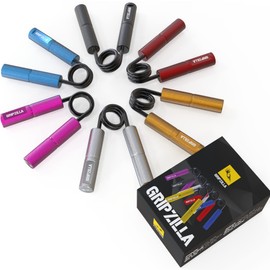 GRIPZILLA Grip Strength Trainer , Hand Gripper Strengthener Workout Kit,Metal No Slip Heavy Duty Hand Strengthening Device, Forearm Exerciser and Wrist Strengthener (6Pack,50-300lb,Pink,Silver,Blue,Red,Yellow,Black, 50-300lb)