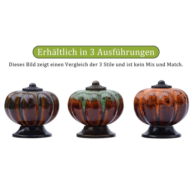 NAKUPENDA Ceramic Cabinet Knobs, Pack of 4 Vintage Pumpkin Ceramic
