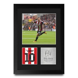 HWC Trading Billy Sharp Sheffield United Gifts Printed Signed Autograph Picture for Football Fans and Supporters - A4 Portrait Framed