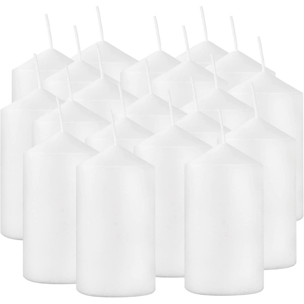 2x4 High White Pillar Candles, Set of 20, Unscented. Bulk