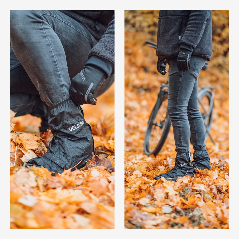 Velmia Shoe Covers with Velcro Fasteners, Reinforced Toe and Large