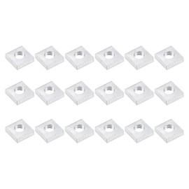 METALLIXITY Square Nuts (M3x6mmx2mm/M3x0.24"x0.08") 100Pcs, Carbon Steel Zinc-Plated Square Machine Screw Nuts - for Indoor and Outdoor, Silver