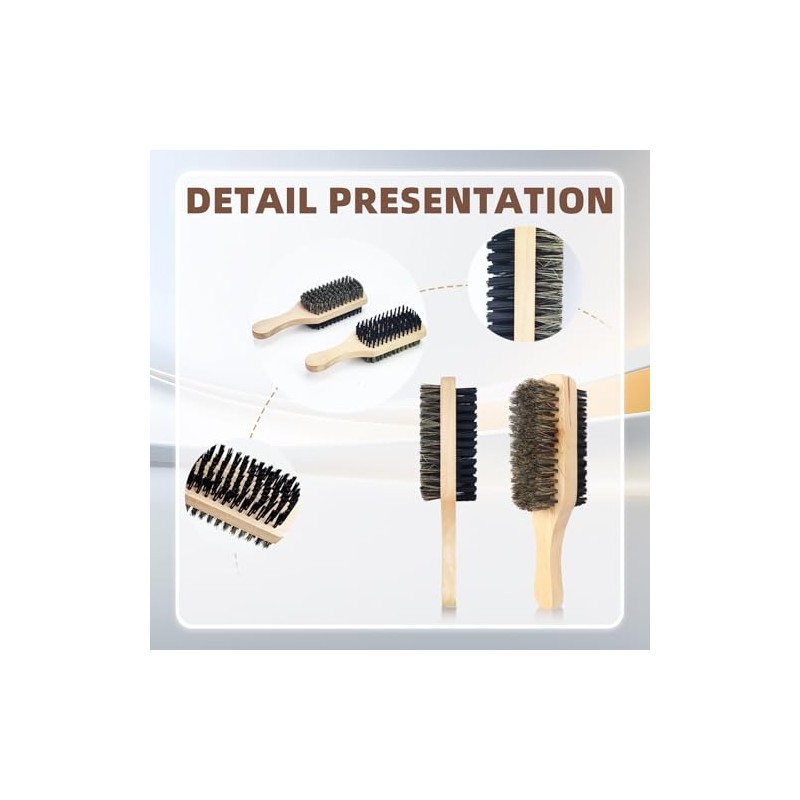 Flylin Paquete de 2 cepillos para barba hombres, Bambú Mango