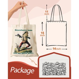 Miss Adola Tote Bag for Women Girls Aesthetic Canvas Tote Bag with Pocket Inspired Gift Reusable Casual Bag for Work Shopping, Cowboy Frog