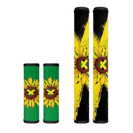 Viewamoon 4 pcs Sunflower Refrigerator Handle Covers Protictive Friger Door Handle Covers Washable Jamaica Flag Home Decor Fashion Keep Off Frigerprints Food Stains Kitchen Dishwasher Covers Cloth