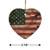 Rustic American USA Flag Distressed Heart-Shaped Porcelain Holiday Christmas Tree