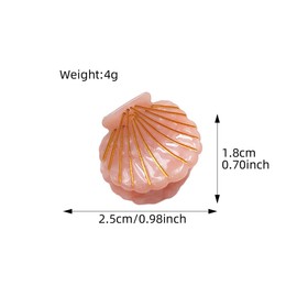 Generic Mini Shell Hair Clip,Small Claw Clip for Women,Acetate Hair Clip,Small Hair Clip,Orange, 1 Count (Pack of 2)