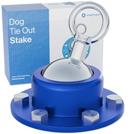 Heavy Duty Dog Tie Out Stake – 360° Rotating Dog Anchor with Secure Ground Screws for Yard and Camping – Rust-Resistant Dog Stakes for Outside – Ideal for Outdoor Use