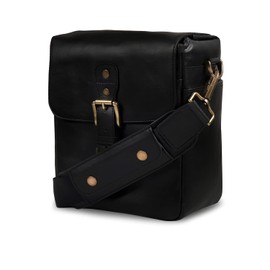 MegaGear MG1521 Kameratasche - Kuriertasche aus Leder für Spiegellose, Sofortbild - und DSLR Kameras - Schwarz