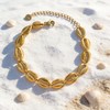 AIETUE Chunky Seashell Bracelets For Women, 18k Gold-plated Boho Cowrie
