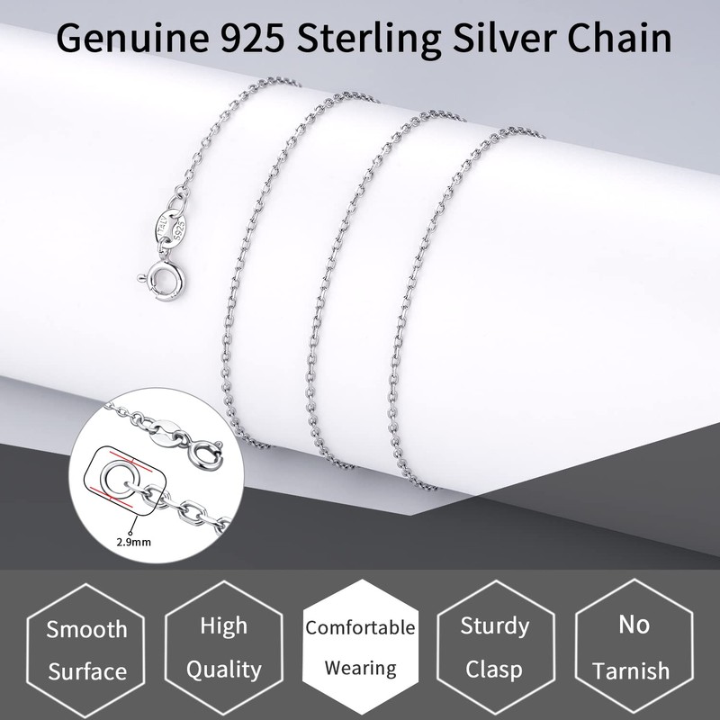 Jewlpire 925 Sterling Silver Chain Necklace Chain for Women 1.1mm
