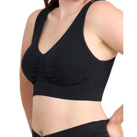 Coobie Seamless Comfort Bra,Black,Large