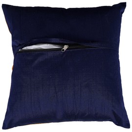 GULAAL ART Blue & Yellow 18x18 Satin Silk Throw Pillow Covers Set of 2 Indian Cushion Covers Square Throw Decorative Pillowcases