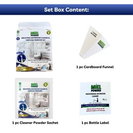 MİEL POWDER Bathroom Cleaning Powder Zero Waste Natural Herbal Lime and Dirt Remover Odorless Tap and Tile Surfaces Shower Cabin Bathroom Cleaner for Sink