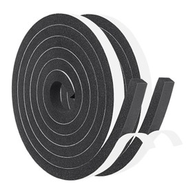 Yotache Cinta selladora de espuma 2 rollos de 12 mm de ancho x 10 mm de grosor, burletes aislantes autoadhesivos burletes de espuma de neopreno, total de 4 m de largo, 2 x 2 m cada uno