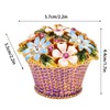 Flower Basket Jewelry Box Exquisite Vintage Hand Painted Metal Trinket