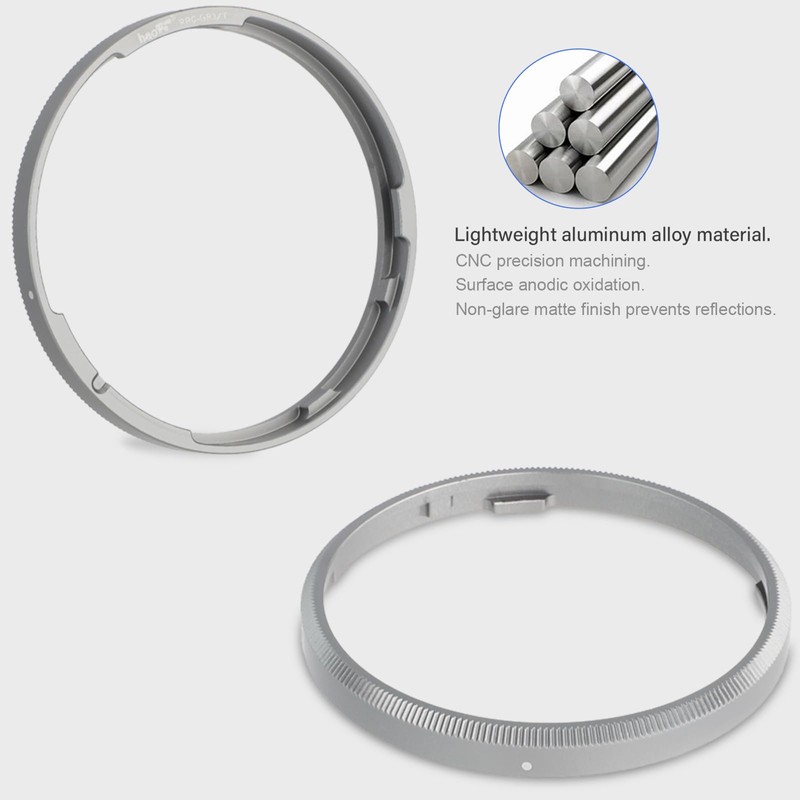 Haoge Silver Grey Metal Decorate Camera Ring for RICOH GR3X/GRIIIX