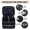 TANPADUAJI Double Layer Travel Makeup Bag Portable Large Cosmetic Case
