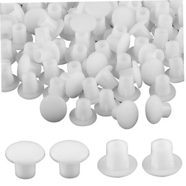 Plastic Hole Plugs 500Pcs 5mm Round Opening Plastic Plug Covers Caps Lightweight White Screw Hole Covers Multi-Purpose Shelf Peg Plugs for Furniture Wardrobes Cupboards