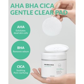 AHA BHA Cica - Almohadilla exfoliante facial para cuidado de células muertas de la piel, equilibrio de pH y control de sebo, aprieta poros grandes, calma la piel sensible e hidrata la piel seca, escamosa, 70 hojas
