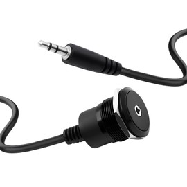 Duttek 3.5mm TRS Panel Mount Stereo Audio Cable, 3.5mm 1/8" TRS Male to Female Headphone Jack Threaded Fixing Adapter Extension Cable for Car, Smartphones Headphones and Microphones 9.8inch/25cm