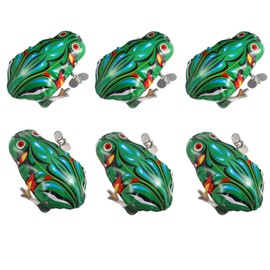 TOYANDONA Wind Up Toys Toddler Bath Toy 6 Pcs Funny Clockwork Wind Up Metal, Retro Vintage Jump Frog Retro Toy Party Favor Tog for Kids Children Jumping Frog Kids Bath Toys