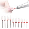 10pcs Nail Art Drill Bits Set Remove Nail Glue Stainless
