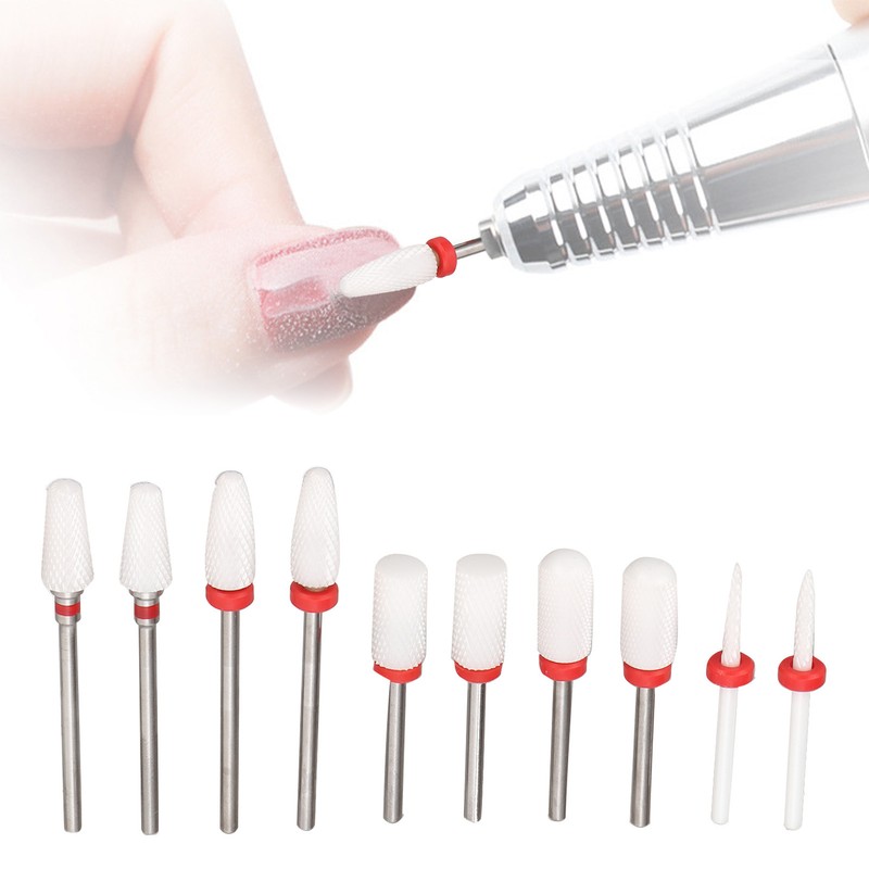 10pcs Nail Art Drill Bits Set Remove Nail Glue Stainless