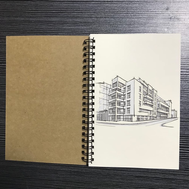ZAYOIZY Spiral Bound Sketch Book Kraft Paper Sketch Pad Unlined