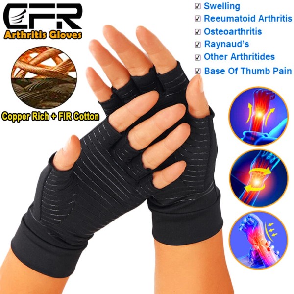 CFR Copper Compression Arthritis Gloves Carpal Tunnel Hand Support Brace