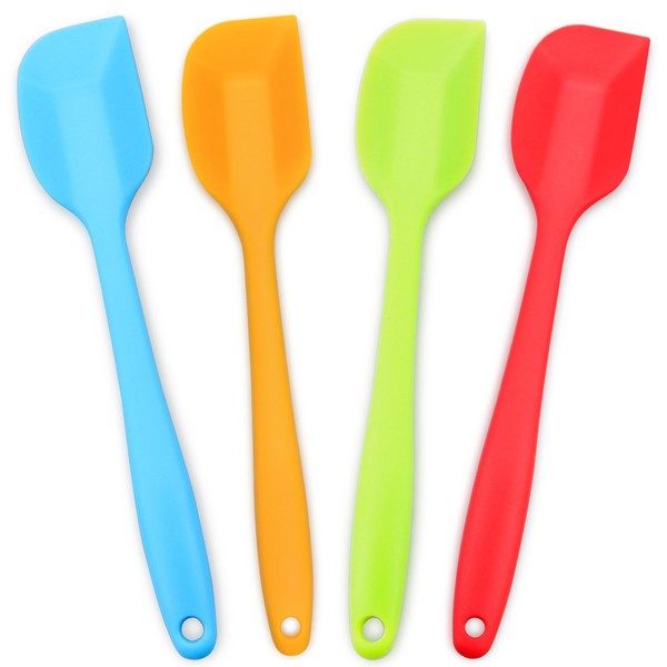 Silicone Spatula 4-piece Set, Heat-Resistant Non-stick Rubber Spatulas with Stainless
