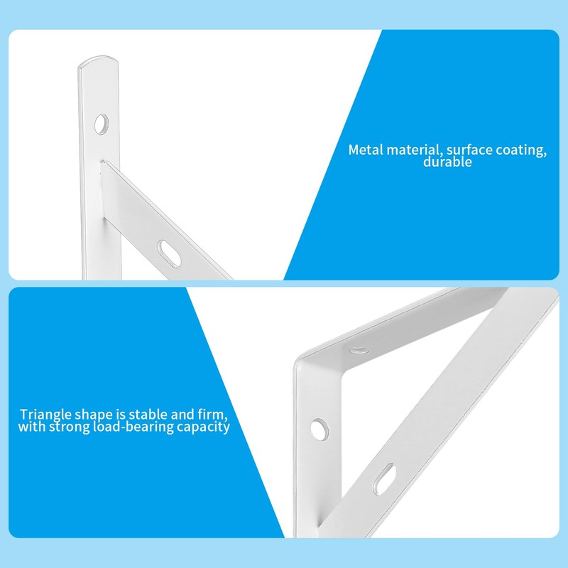Pack of 8 Shelf Brackets, 90 Degree Shelf Brackets, Metal