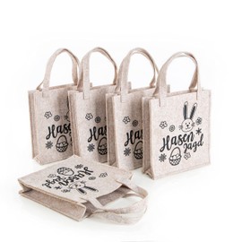 Logbuch-Verlag 5 Small Easter Felt Bags for Filling as a Gift 18 x 20 x 5 cm Easter Bunny Easter Gift Packaging for Children and Adults