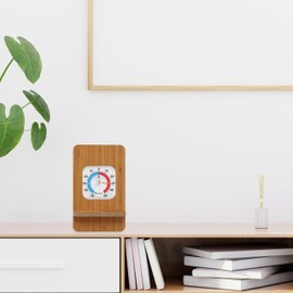 Lantelme Thermometer in Wooden Frame Beige for Standing Up for Indoor Room Also for Outdoor and Garden Analogue Bimetal with Stand Temperature Meter as Decoration and Gift Idea