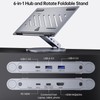 YICOSUN Adjustable Laptop Stand with 6-in-1 USB C Docking Station,