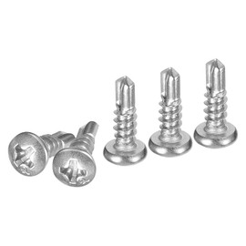 DTGN #8x1/2 Pan Head Self Drilling Screws - 100Pack - 410 Stainless Steel Phillips Drive Self Tapping Sheet Metal Screws