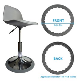 Runspich 2 PCS Bar Stool Leg Floor Protectors Ring, Silicone Chair Leg Floor Protectors Covers, Silent and Scratch-Proof, Stretchable, Fits 14.5"-16.5" Round Base (Grey)