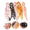 Outanaya 5pcs Floral Hair Scrunchies Tails Stretchy Elastic Hair Ties