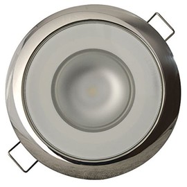 Lumitec Mirage LED Flush Mount Ceiling Down Light - Polished Stainless Steel - White Non-Dimming, Non-TTP - IP67 Rated, Slim Profile, Ideal for Indoor/Outdoor, 114110, 380 Lumens
